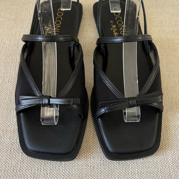 Coconuts by Matisse Tropea Sandals NWT Slingback Squared Sole Mesh Bow 8 - Picture 7 of 12